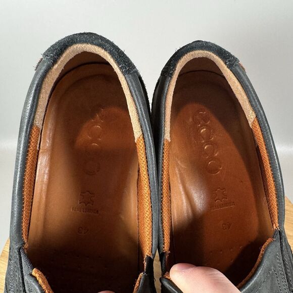 ECCO Collin 2.0 Black Leather Slip On Casual Shoes Sneakers‎ Mens EU 43 US 9 - Picture 7 of 8